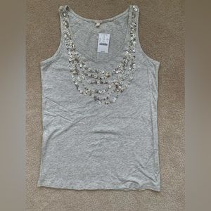 NWT J.Crew gray with sequin tank top - Small